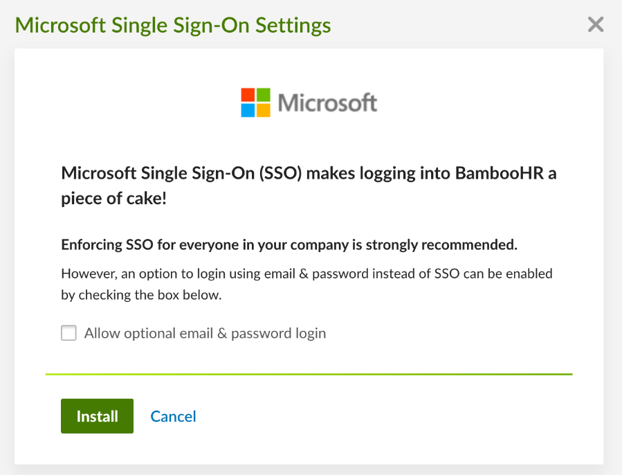 Microsoft Single Sign-On - BambooHR Marketplace | Your Favorite Integrated  HR Apps